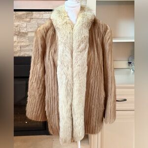 Elegant Tan and Cream Women's Coat